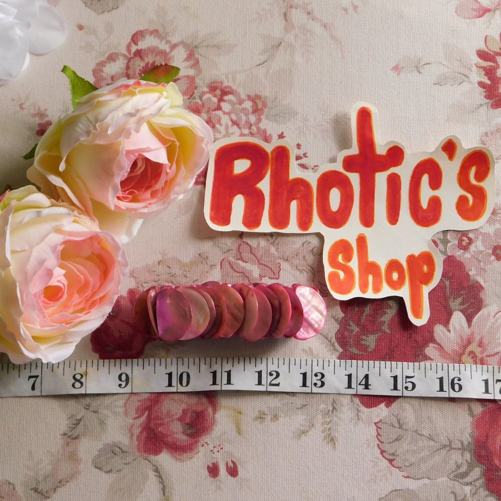 Hot Pink Mother of Pearl Shell Strung Bracelet